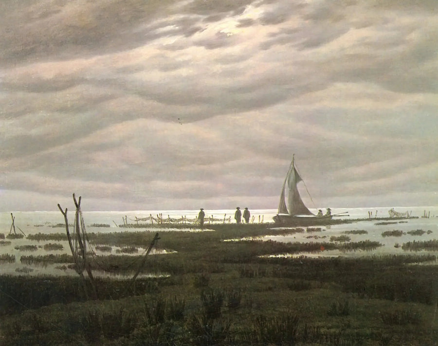 Paesaggio piatto nella baia di Greifswald - Caspar David Friedrich