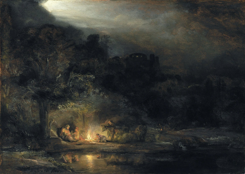 Viaggiatori a riposo (Riposo durante la fuga in Egitto) - Rembrandt