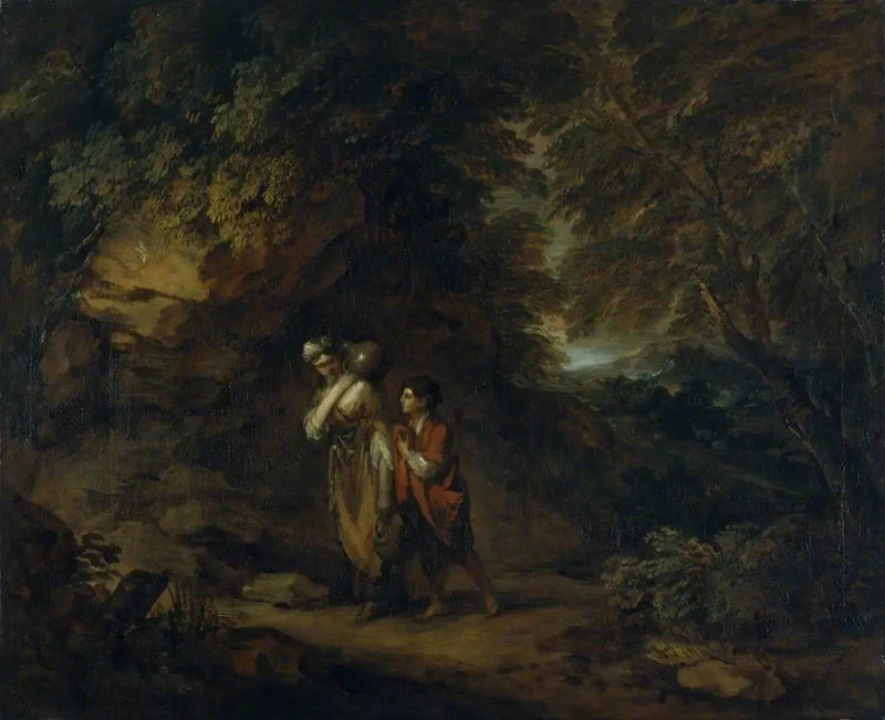Paesaggio roccioso con Agar e Ismaël - Thomas Gainsborough