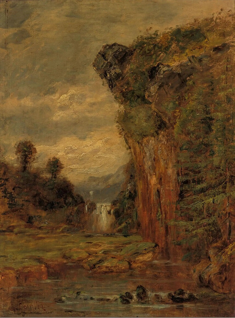 Paesaggio roccioso con cascata - Gustave Courbet
