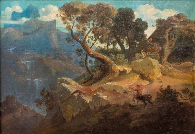 Paesaggio roccioso con un centauro in caccia - Arnold Böcklin