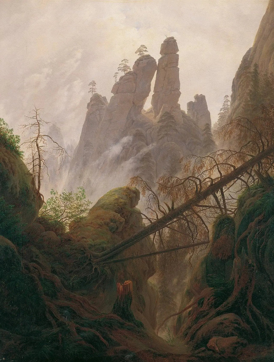 Paesaggio roccioso nell'Elbsandsteingebirge - Caspar David Friedrich