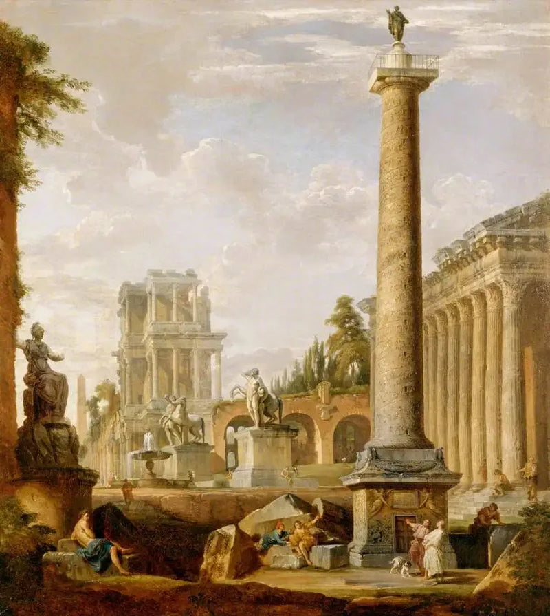 Paesaggio romano con la colonna di Traiano - Giovanni Paolo Panini