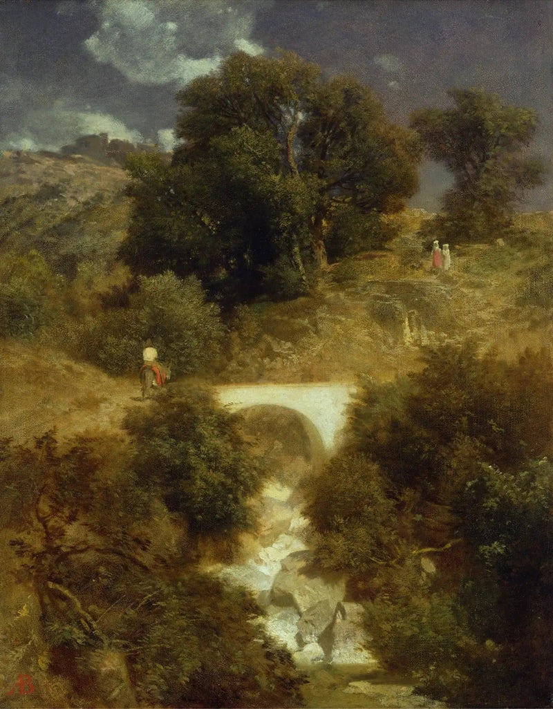 Paesaggio romano con un ponte - Arnold Böcklin