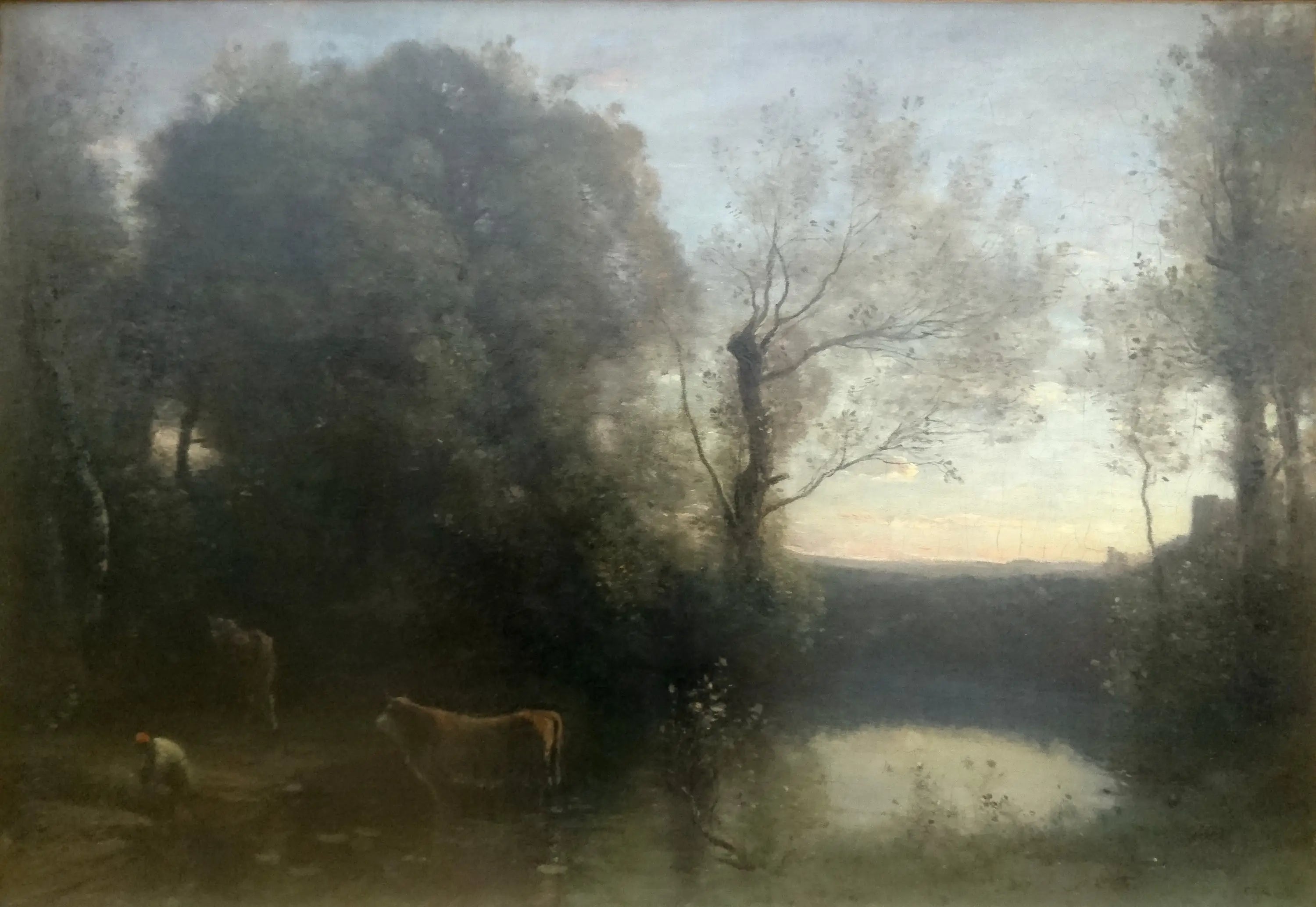 Paysage soleil couchant - Jean-Baptiste Camille Corot - Alpha Reproduction