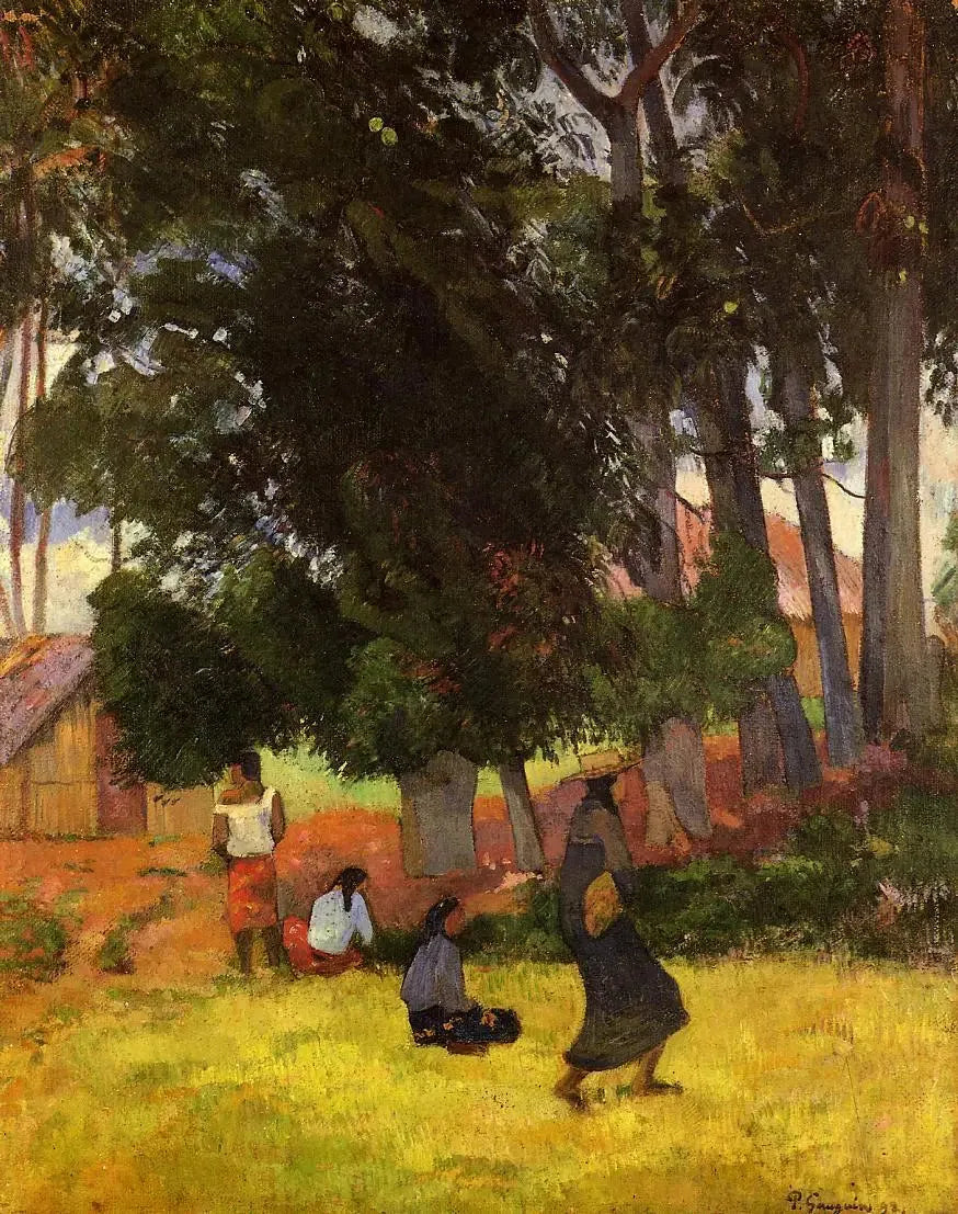 Paesaggio tahitiano con personaggi - Paul Gauguin