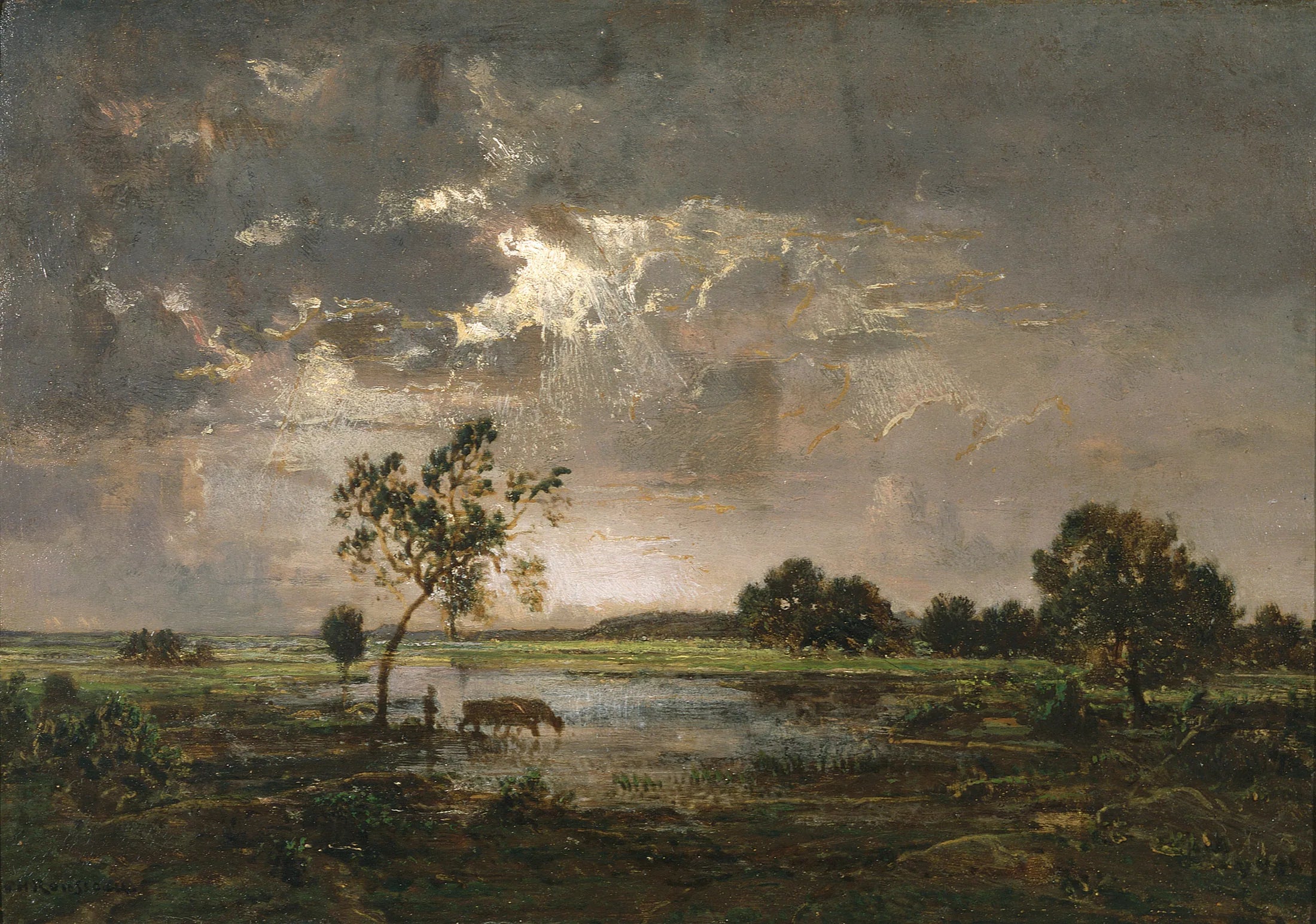 Paysage - Théodore Rousseau image 1 reproduction de peinture à l’huile