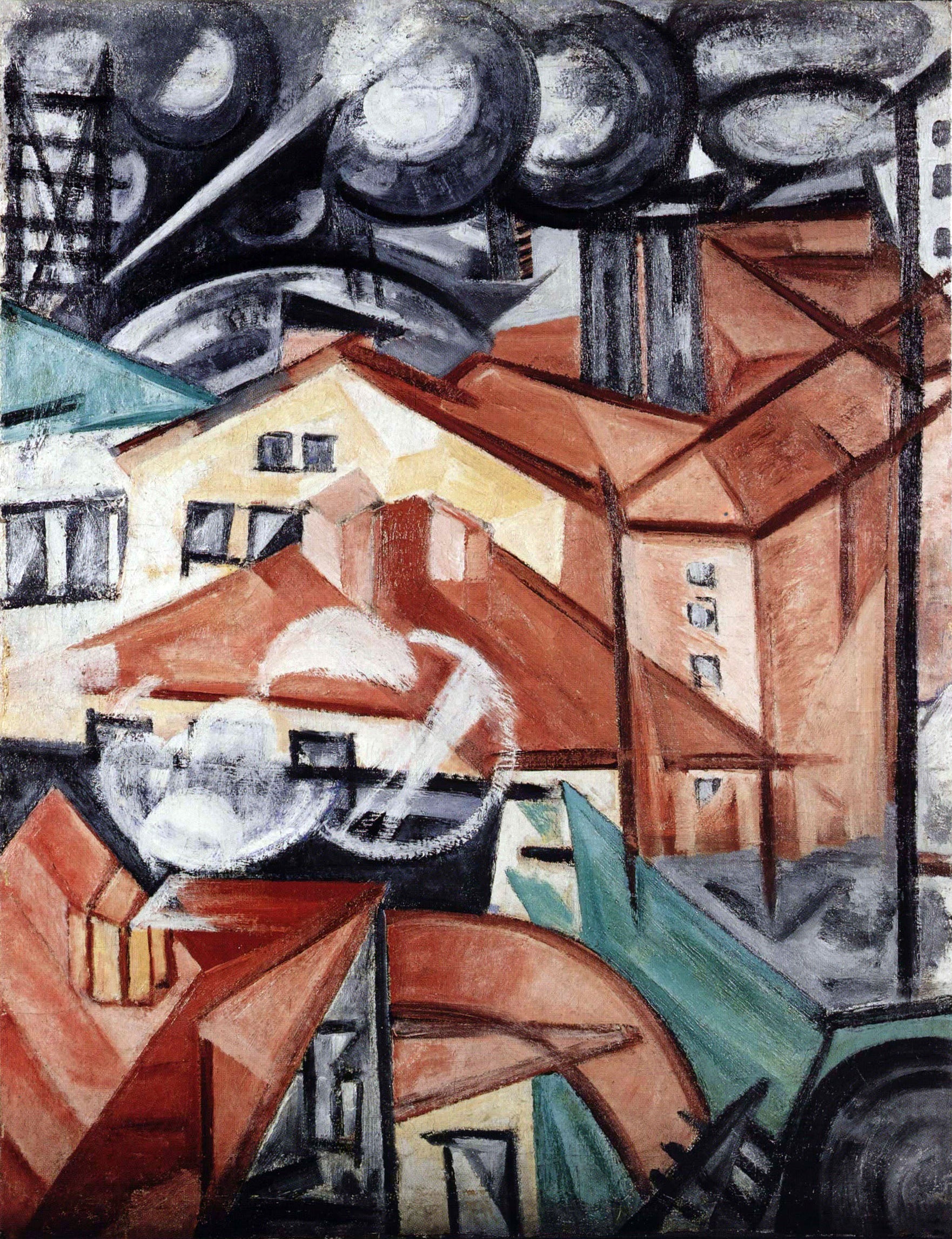paysage urbain - Olga Rozanova image 1 reproduction d’œuvre d’art à l’huile