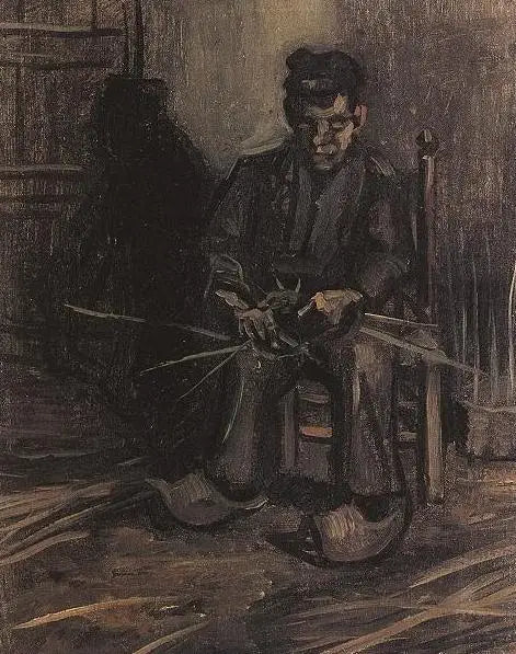 Contadino che fabbrica un cesto - Vincent van Gogh