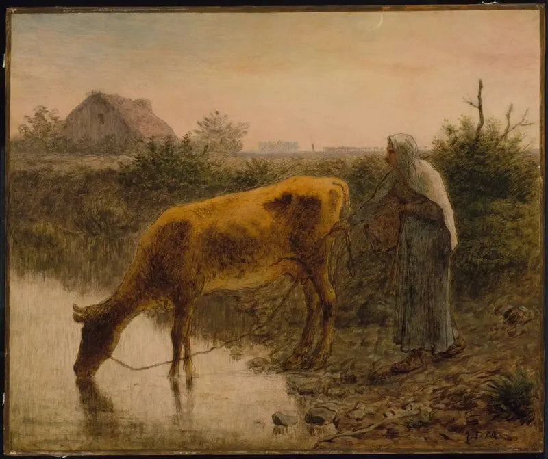 Contadina che dà da bere alla sua mucca - Jean-François Millet