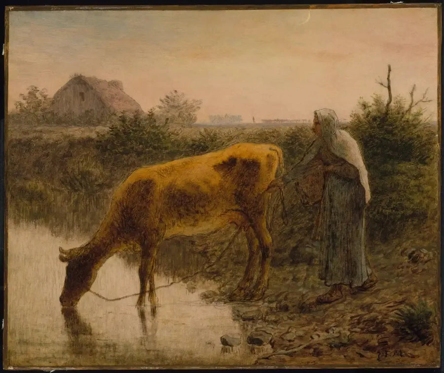 Contadina che dà da bere alla sua mucca - Jean-François Millet