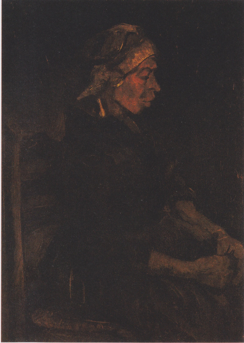 Contadina seduta con un berretto bianco - Vincent van Gogh