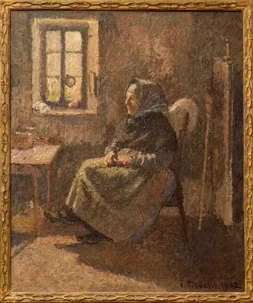 Contadina seduta. Interno a Moret - Camille Pissarro