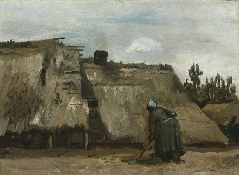 Una contadina che scava davanti al suo chalet - Vincent van Gogh