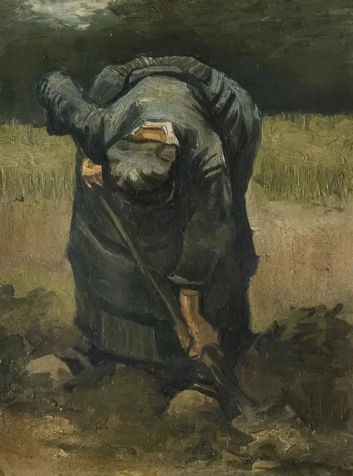 Paysanne creusant - Vincent van Gogh image 1 copie de tableau peinte à la main