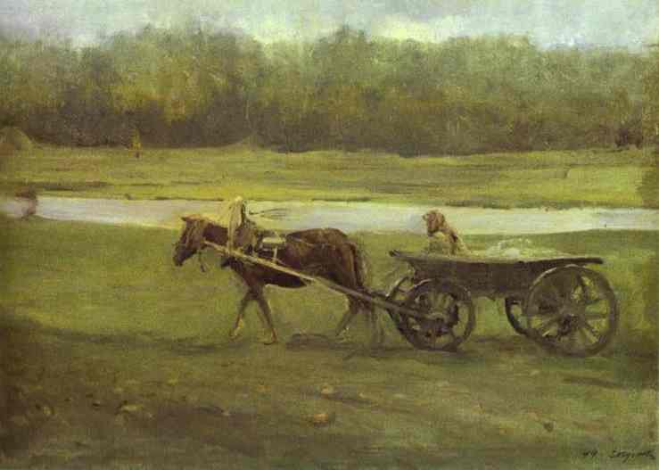 Contadina su un carro - Valentin Serov