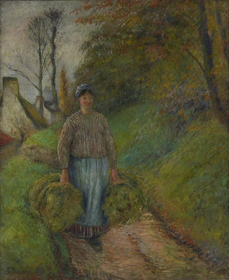 Contadina che porta due balle di fieno - Camille Pissarro