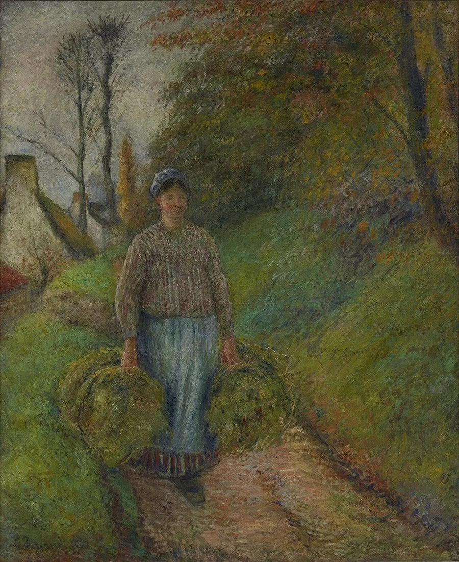 Contadina che porta due balle di fieno - Camille Pissarro
