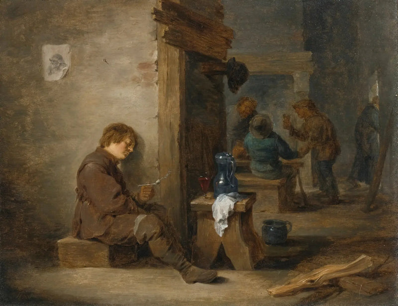 Contadini che fumano e bevono - David Teniers il Giovane