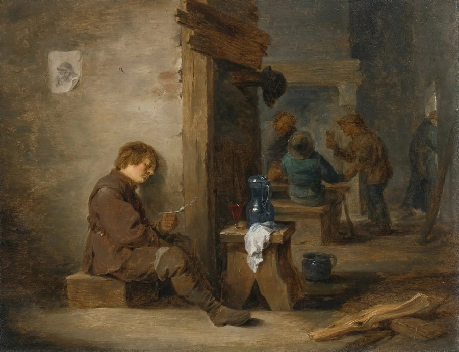 Contadini che fumano e bevono - David Teniers il Giovane