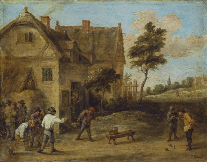 Contadini che giocano a un gioco con la palla - David Teniers il Giovane