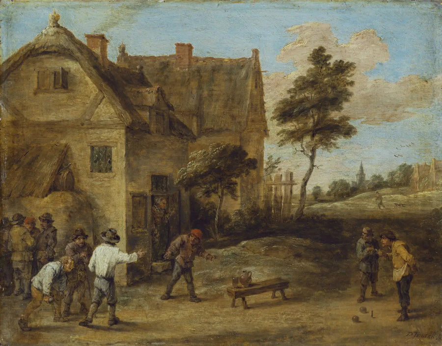 Contadini che giocano a un gioco con la palla - David Teniers il Giovane