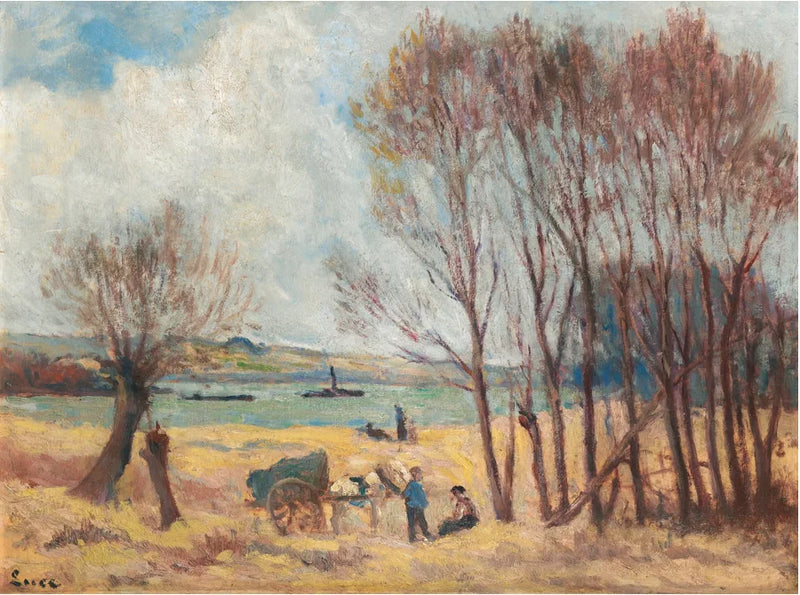 Paesani vicino alla Senna, dintorni di Rolleboise - Maximilien Luce