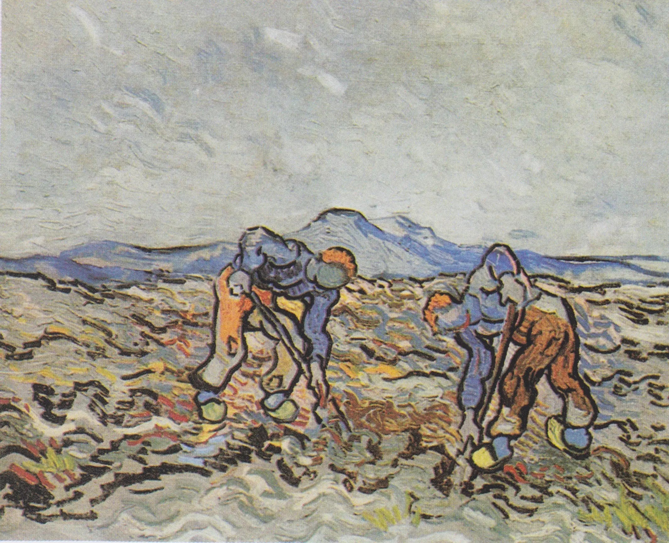 Paysans ramassant des pommes de terre - Vincent van Gogh image 1 tableau peint à l’huile sur toile