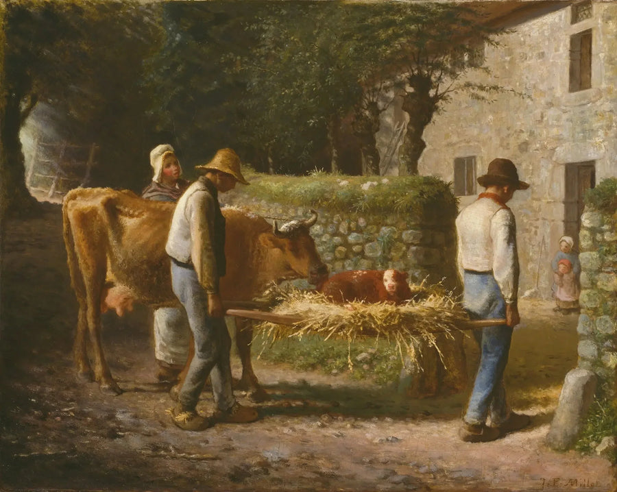 Contadini riportano a casa un vitello nato nei campi - Jean-François Millet