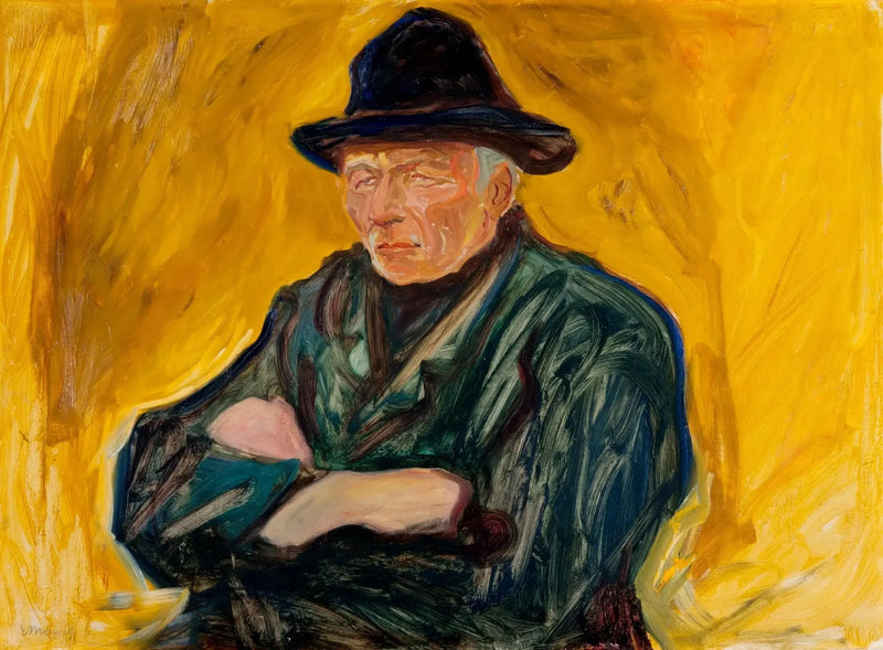 Pescatore su uno sfondo giallo - Edvard Munch