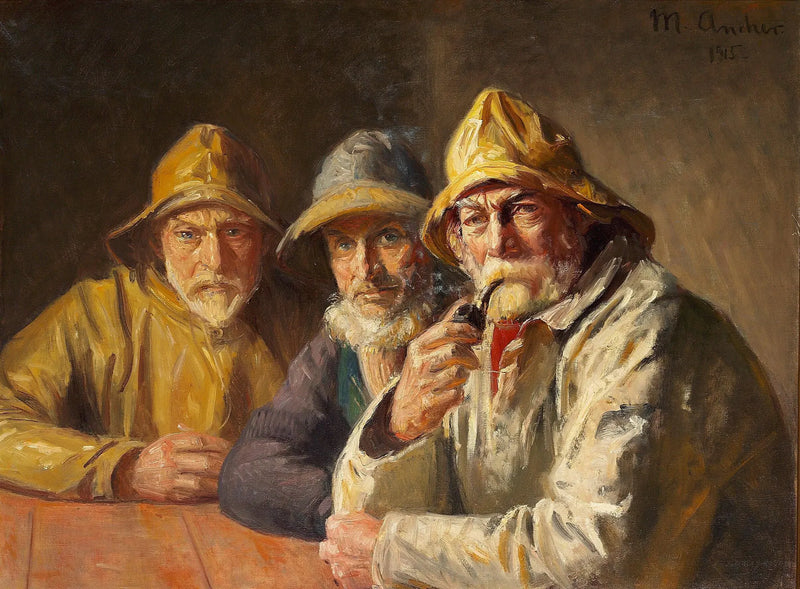 Pescatori nel negozio di alimentari a Bründum. - Michael Peter Ancher