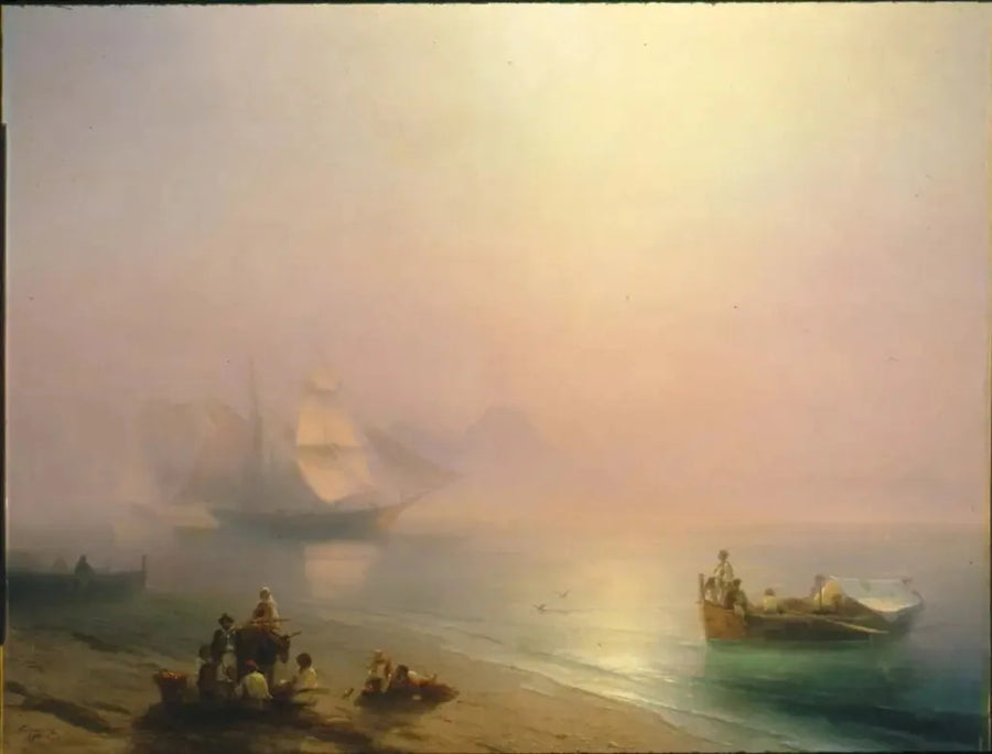 Pescatori e le loro famiglie sulla riva della baia di Napoli - Ivan Aïvazovski