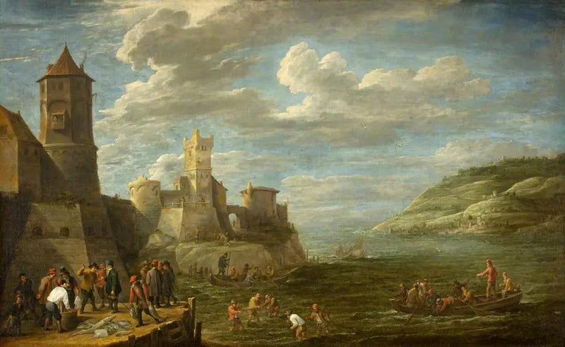 Pescatori su un molo - David Teniers il Giovane