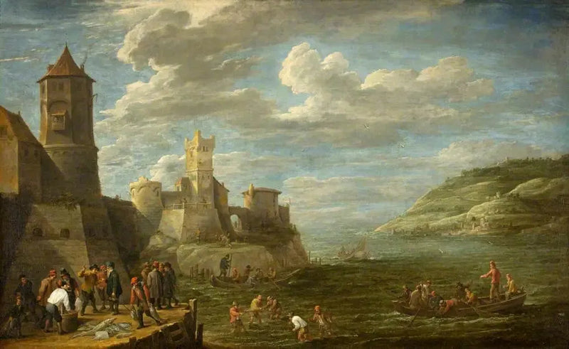 Pescatori su un molo - David Teniers il Giovane
