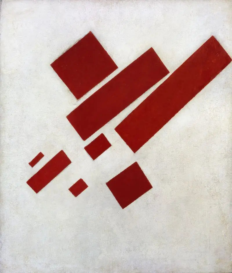 Peinture suprematista : otto rettangoli rossi - Kazimir Malevich