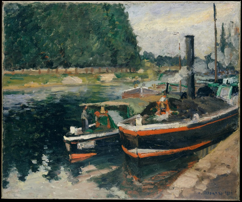 Barge a Pontoise - Camille Pissarro