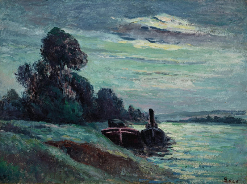Péniches sur la Senna - Maximilien Luce
