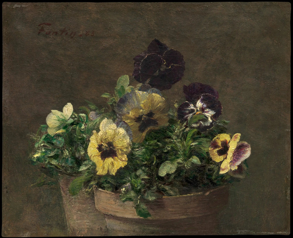 Pensées en pot - Henri Fantin-Latour image 1 reproduction artisanale de tableau