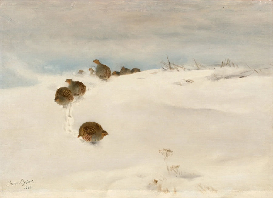 Starne grigie in un paesaggio invernale - Bruno Liljefors