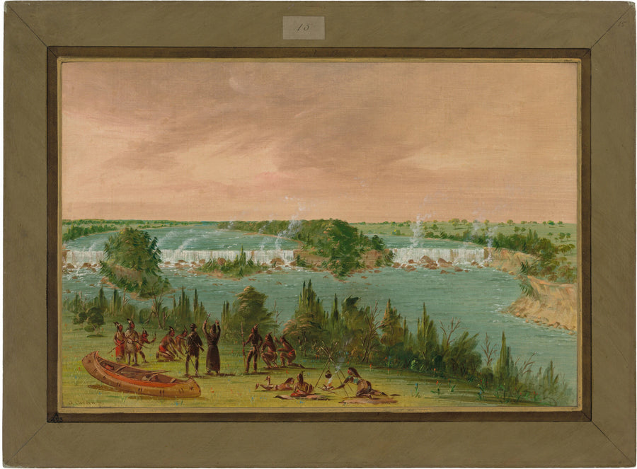 Père Hennepin et compagnons aux chutes de Saint-Antoine. 1er mai 1680 - George Catlin