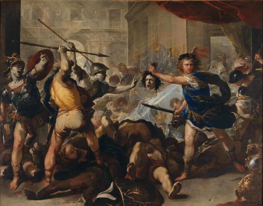 Persée cambiò Phinée e i suoi compagni in pietra - Luca Giordano