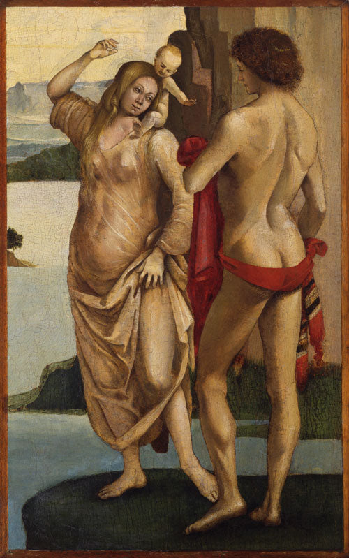 Personaggi in un paesaggio : Uomo, Donna e Bambino - Luca Signorelli