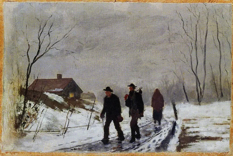 Persone sul rosso in una neve umida - Edvard Munch