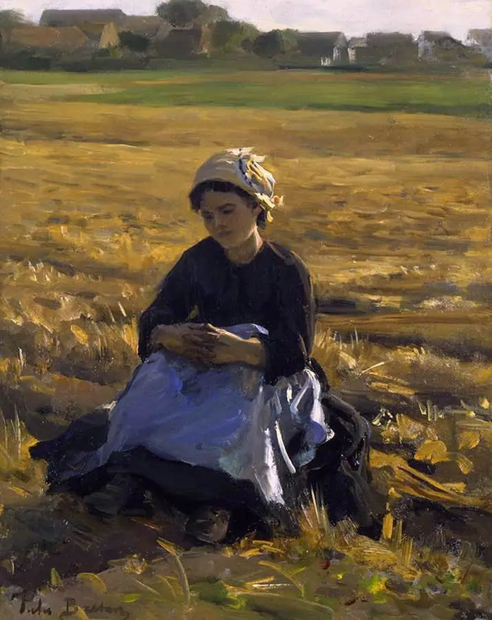 Piccolo raccoglitore seduto nel campo - Jules Breton