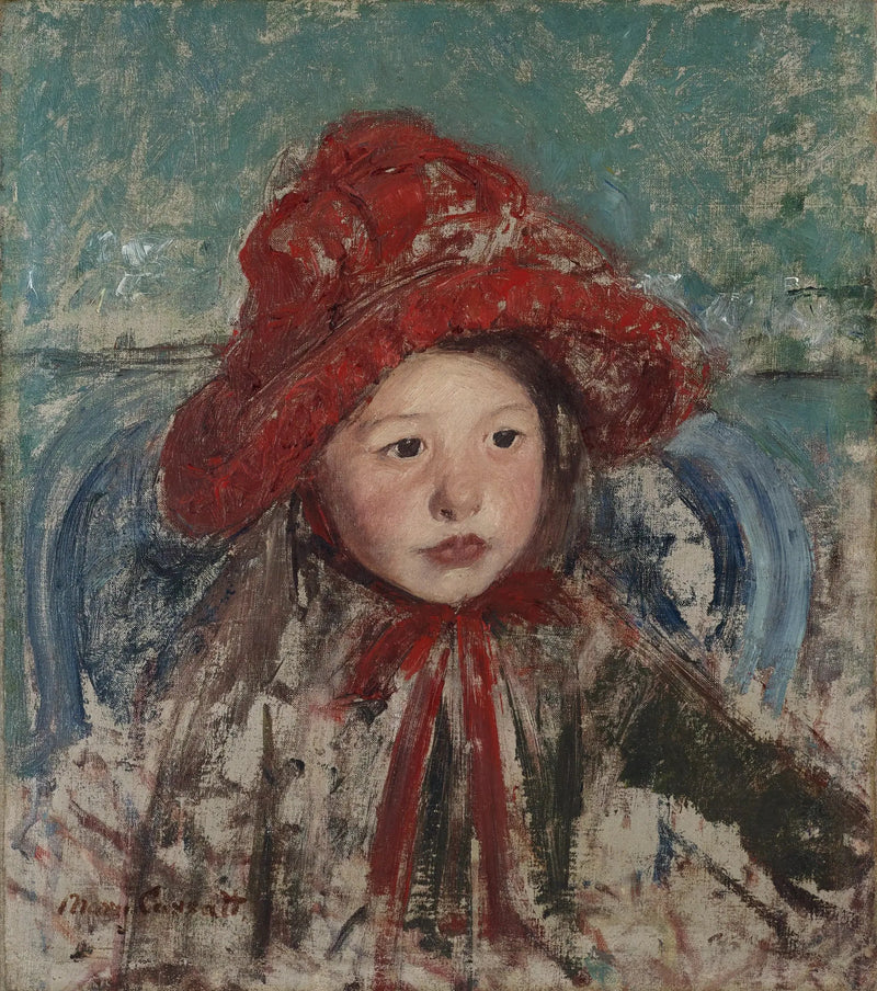 Ragazza con grande cappello rosso - Mary Cassatt