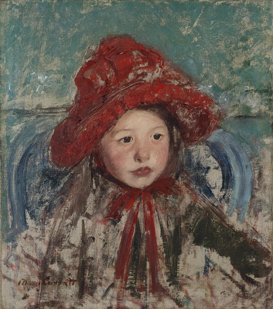 Ragazza con grande cappello rosso - Mary Cassatt