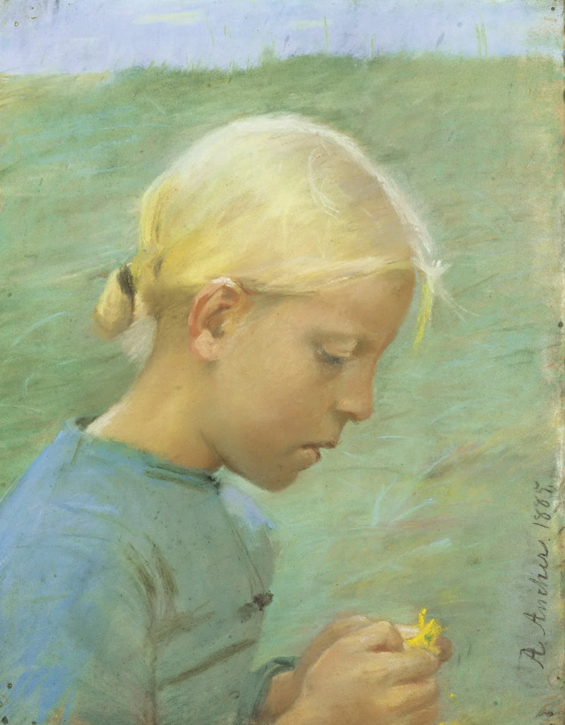 Bambina con un fiore - Anna Ancher
