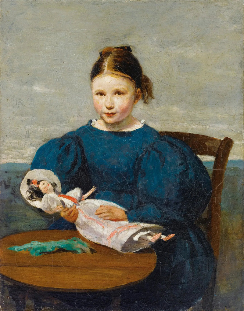 Piccola ragazza con una bambola - Jean-Baptiste Camille Corot