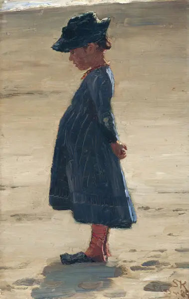 Piccola ragazza in piedi sulla spiaggia sud di Skagens - Peder Severin Krøyer