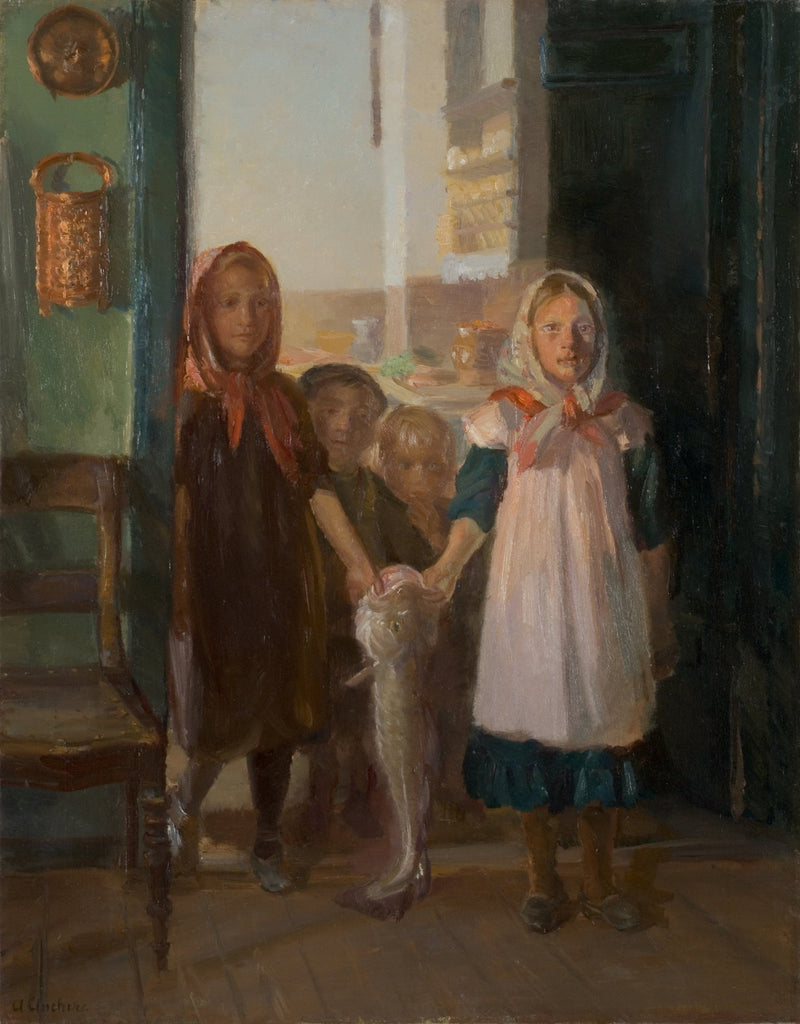 Bambine con un merluzzo - Anna Ancher